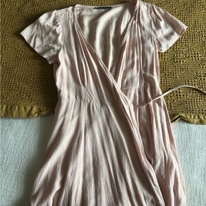 Abercrombie & Fitch Blush Midi Wrap Dress